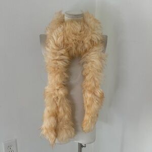 Vintage 70s Genuine Shearling Lamb Long Scarf 76”